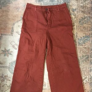 Women’s Cropped Wide Legged Pant, Brick, Size 8